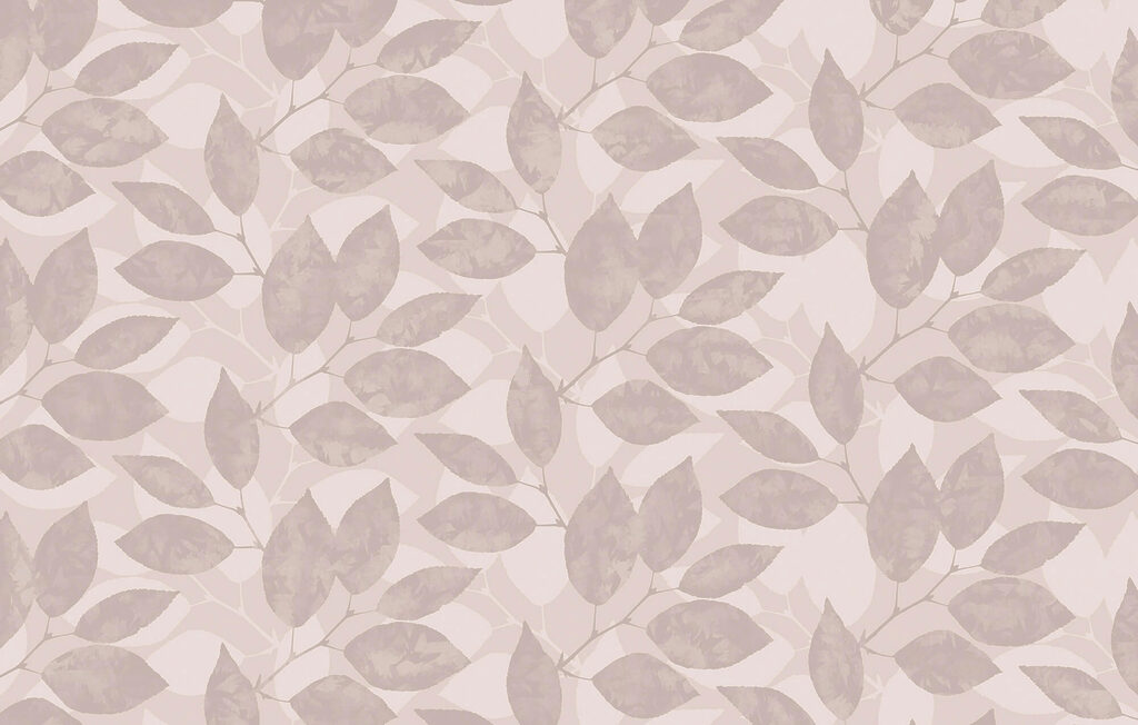 Pattern of leaves on a white background
