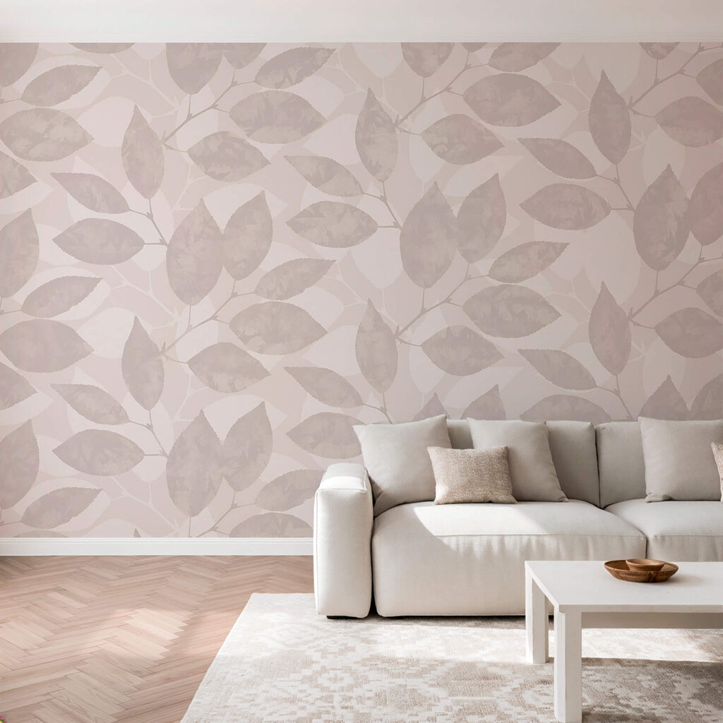 Motif de feuilles sur fond blanc