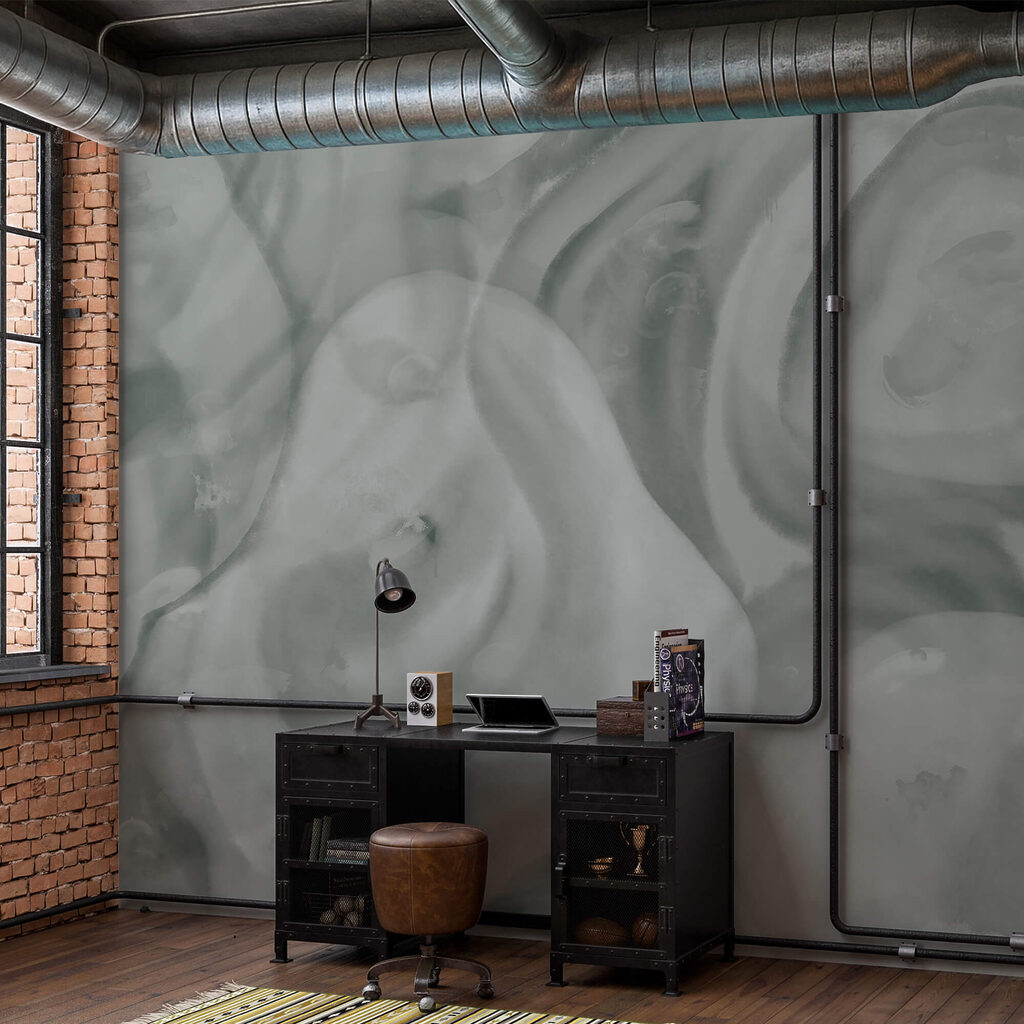 Formes douces et tourbillonnantes dans des tons délicats