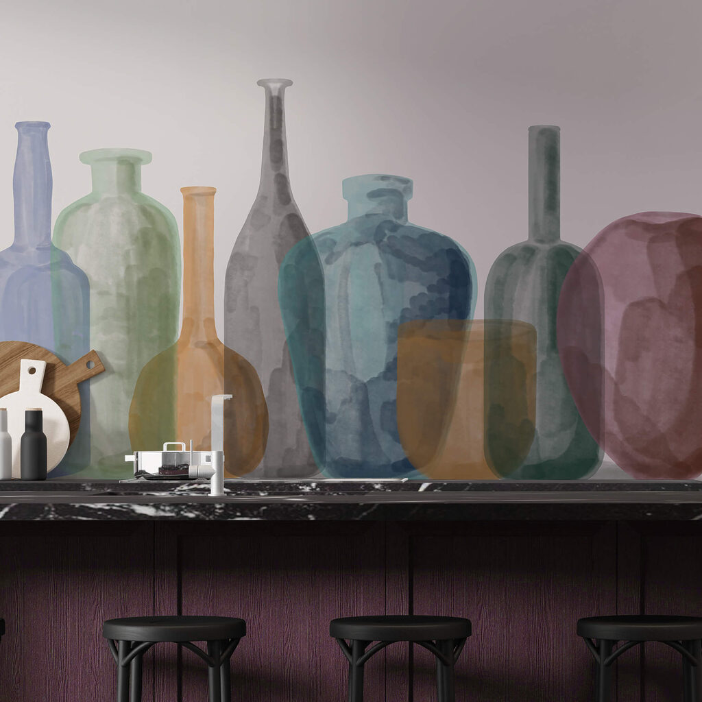 Groupe de bouteilles en verre Groupe de bouteilles en verre