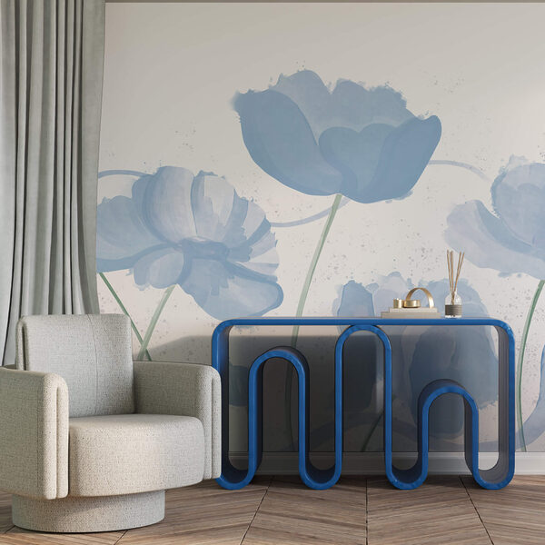 Fleurs délicates aux teintes bleu pâle