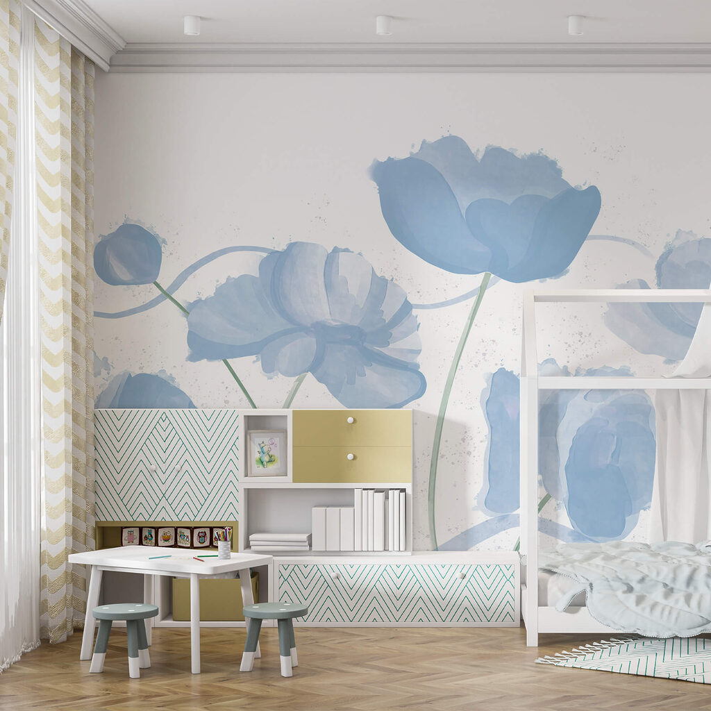 Fleurs délicates aux teintes bleu pâle