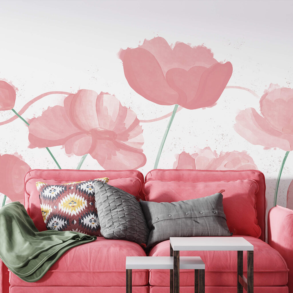 Douces fleurs roses dans un mouvement délicat