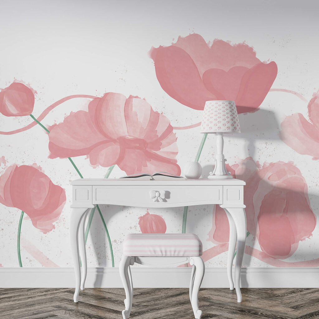 Douces fleurs roses dans un mouvement délicat