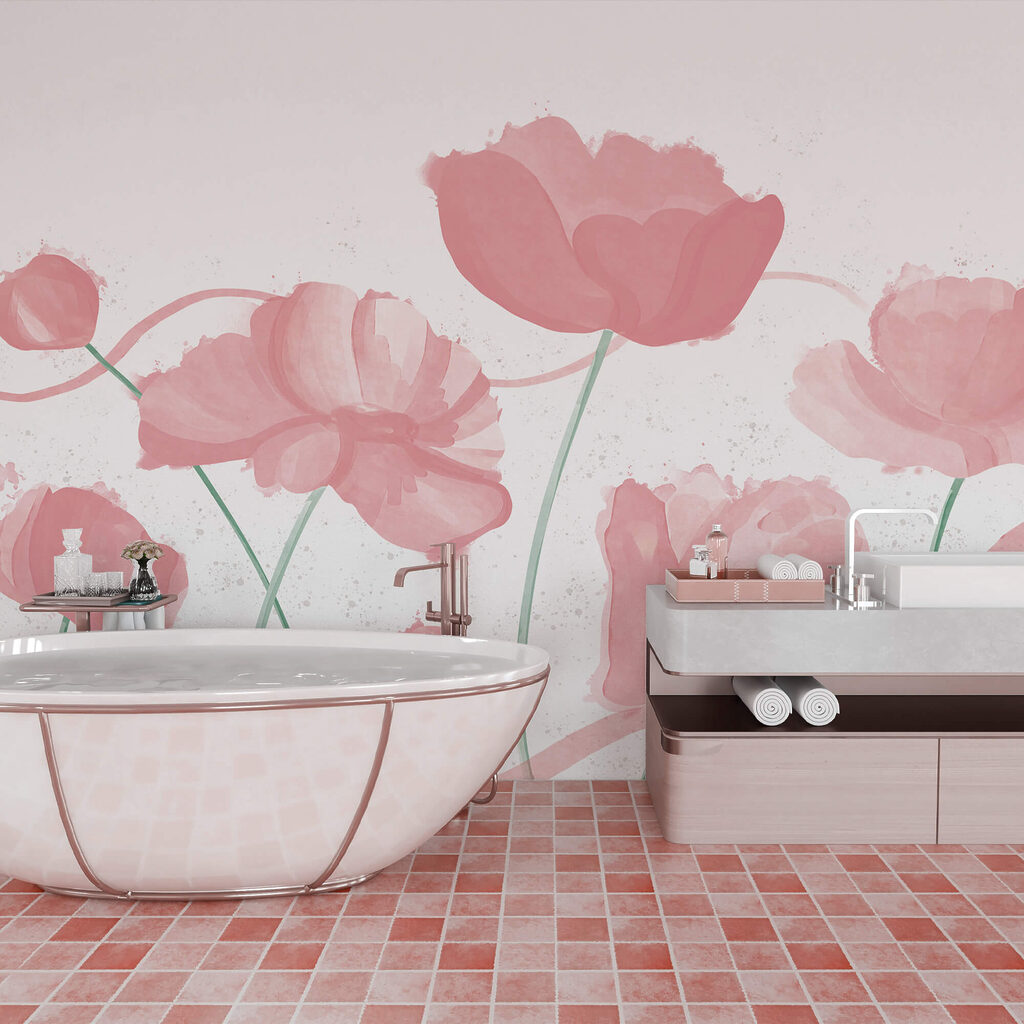 Douces fleurs roses dans un mouvement délicat