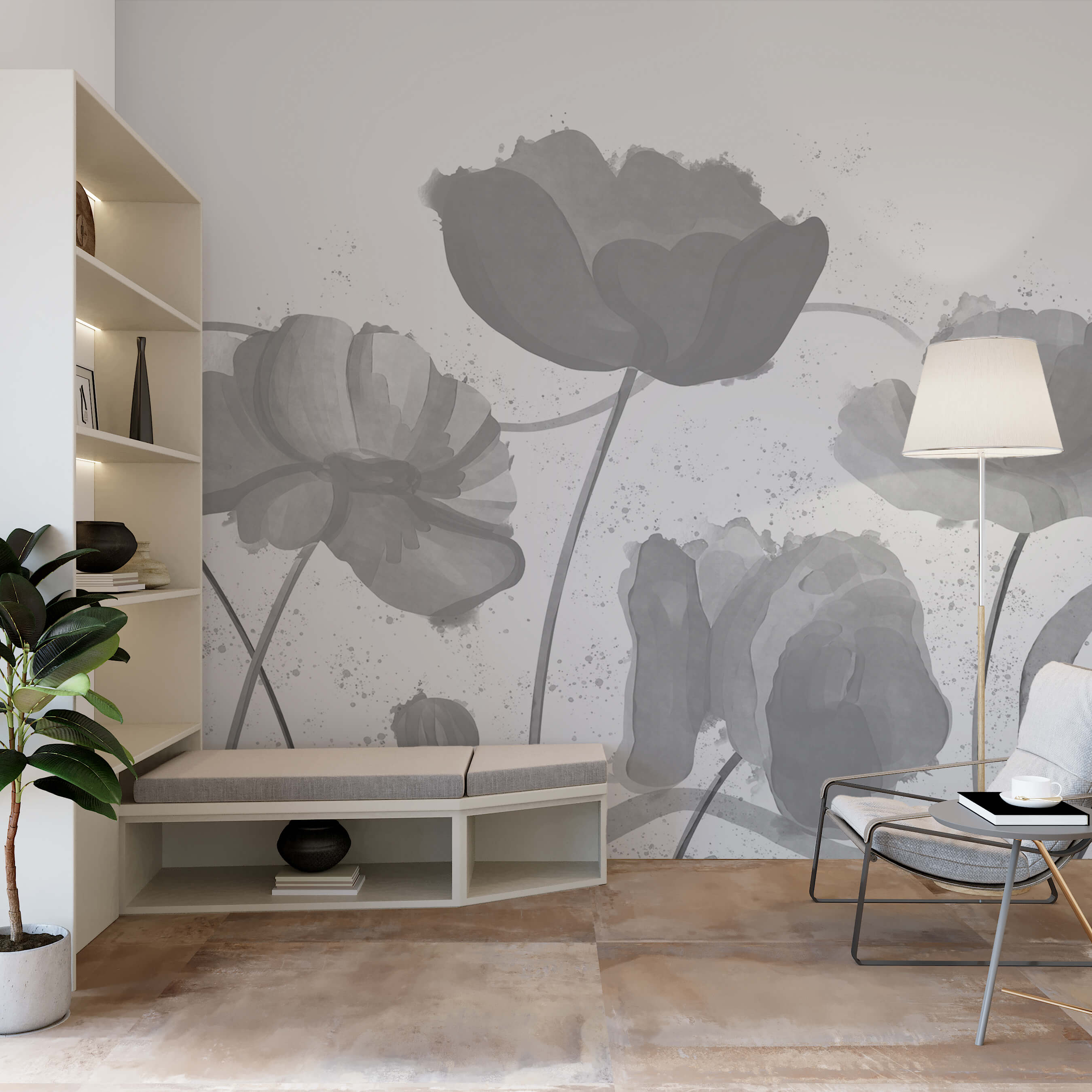 Fleurs fantaisistes aux teintes douces