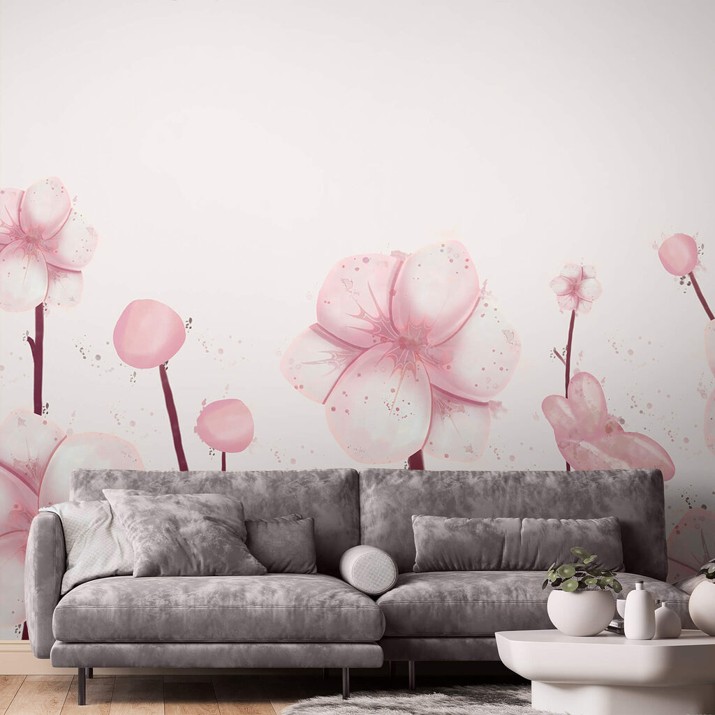 Groupe de fleurs roses