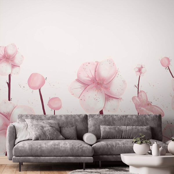 Groupe de fleurs roses