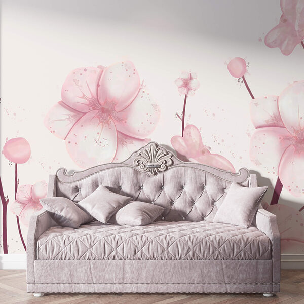 Groupe de fleurs roses