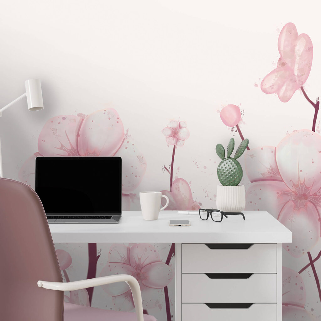 Groupe de fleurs roses