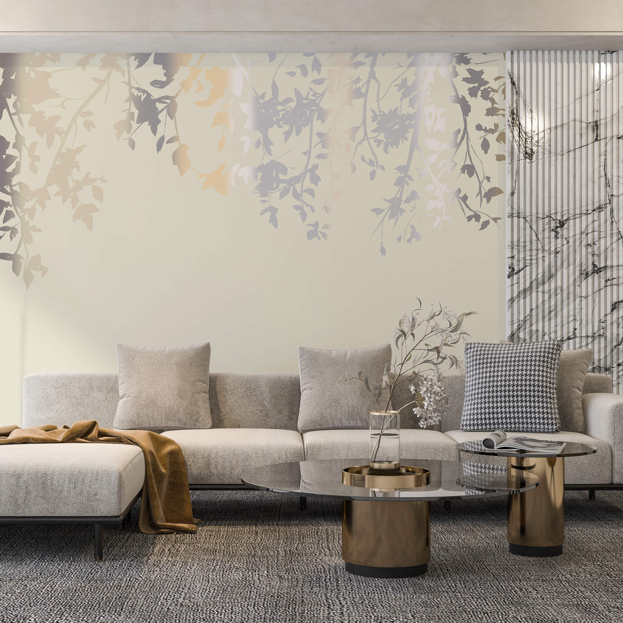 Branches d'arbres avec feuilles