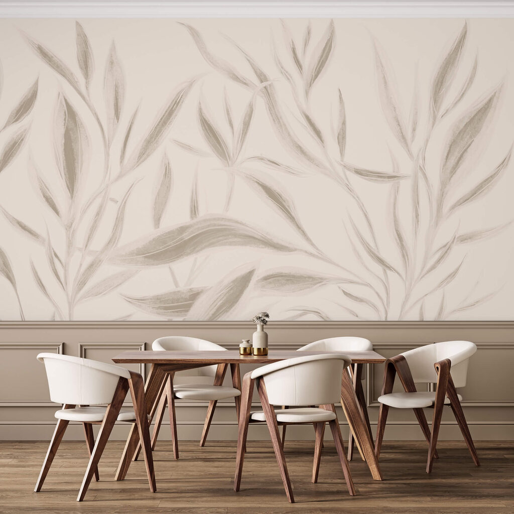 Feuilles délicates sur fond doux