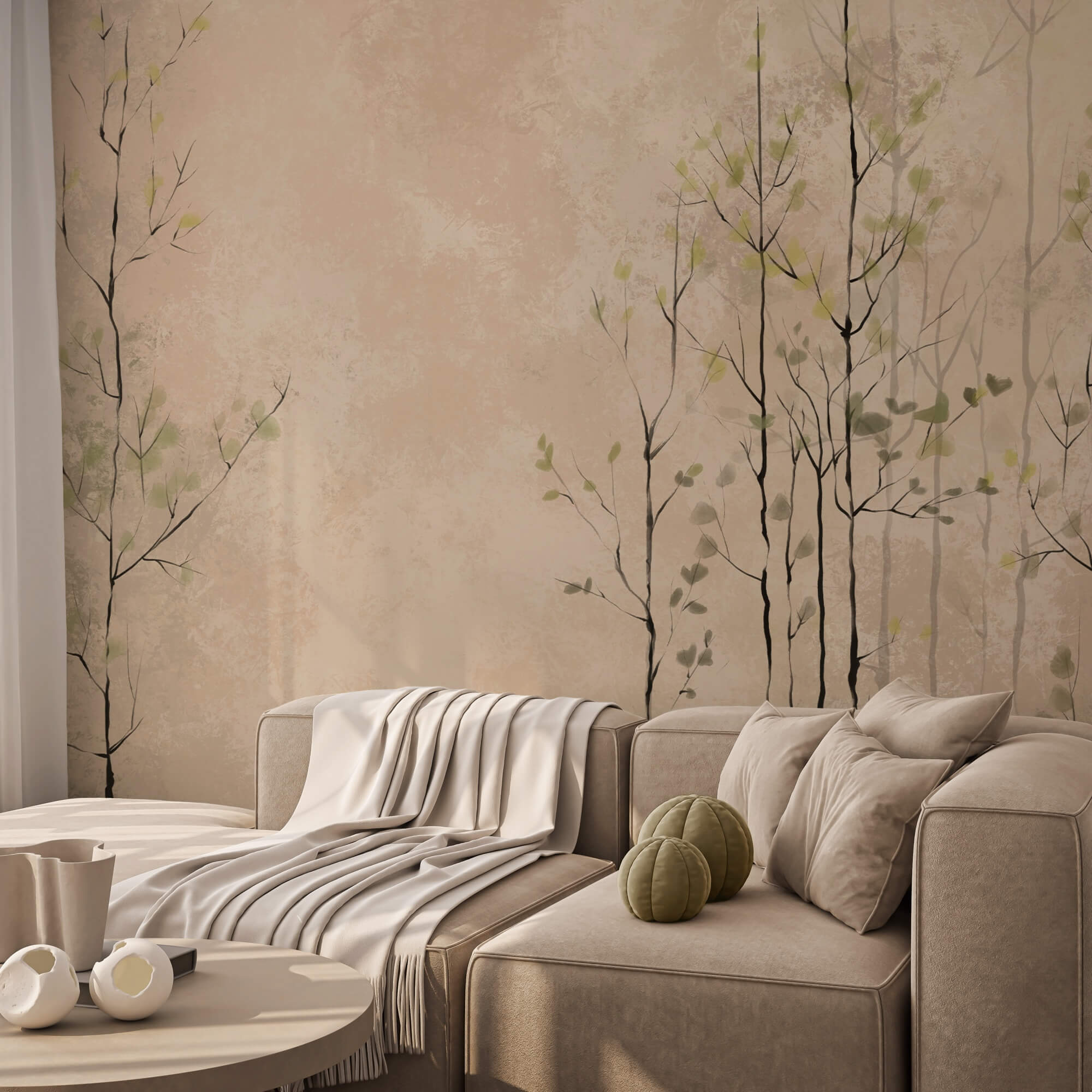 Groupe d'arbres avec des feuilles