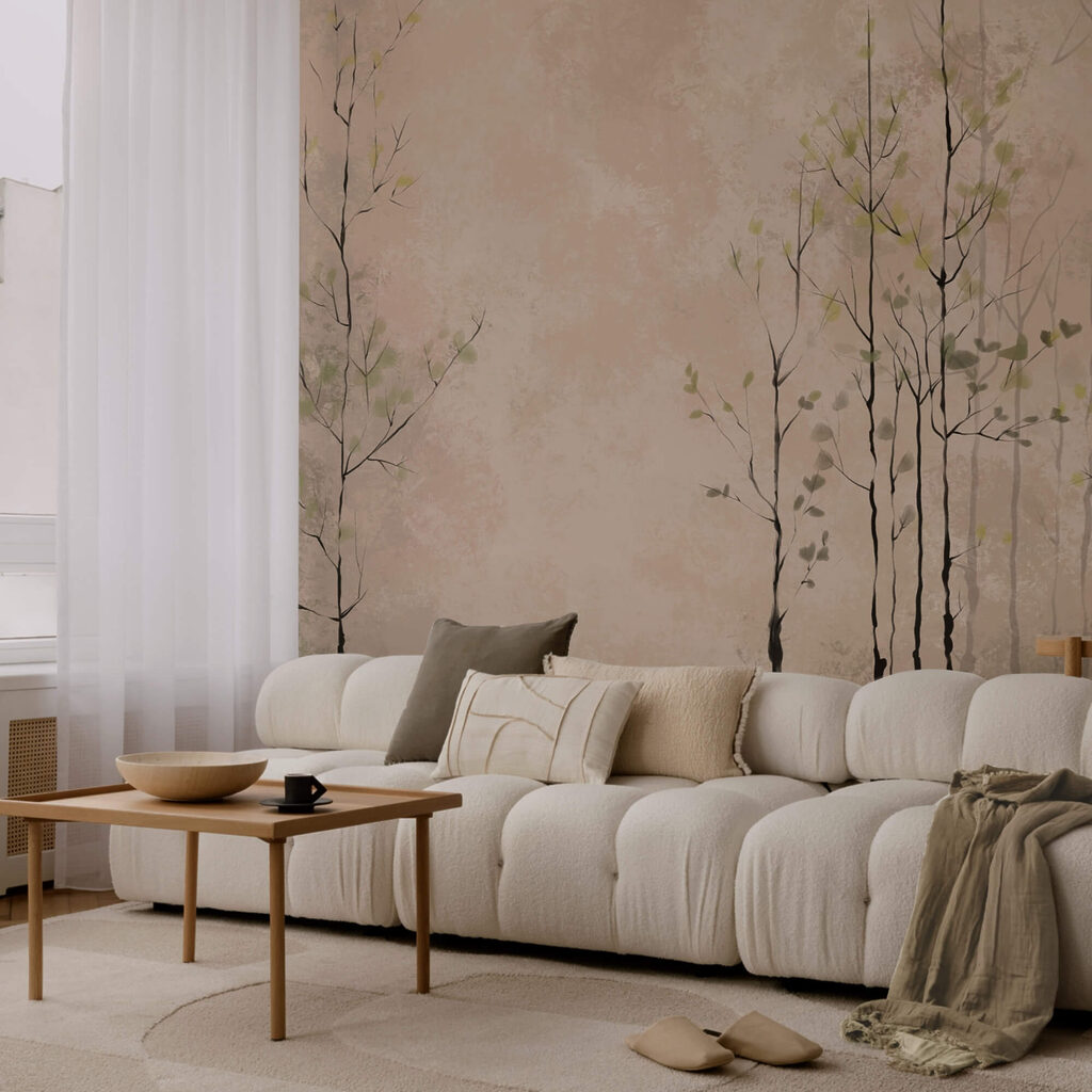 Groupe d'arbres avec des feuilles