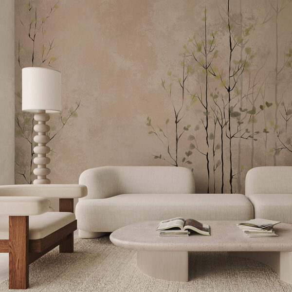 Groupe d'arbres avec des feuilles