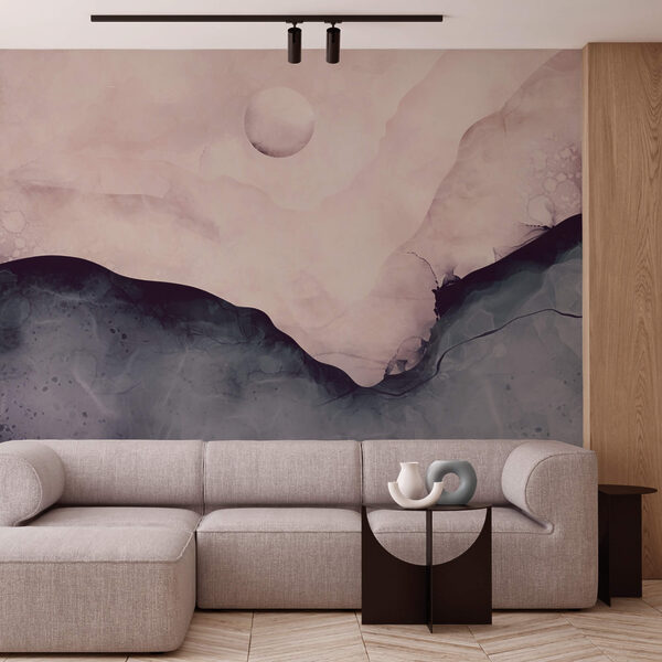 Peinture d'une montagne avec une lune Peinture d'une montagne avec une lune