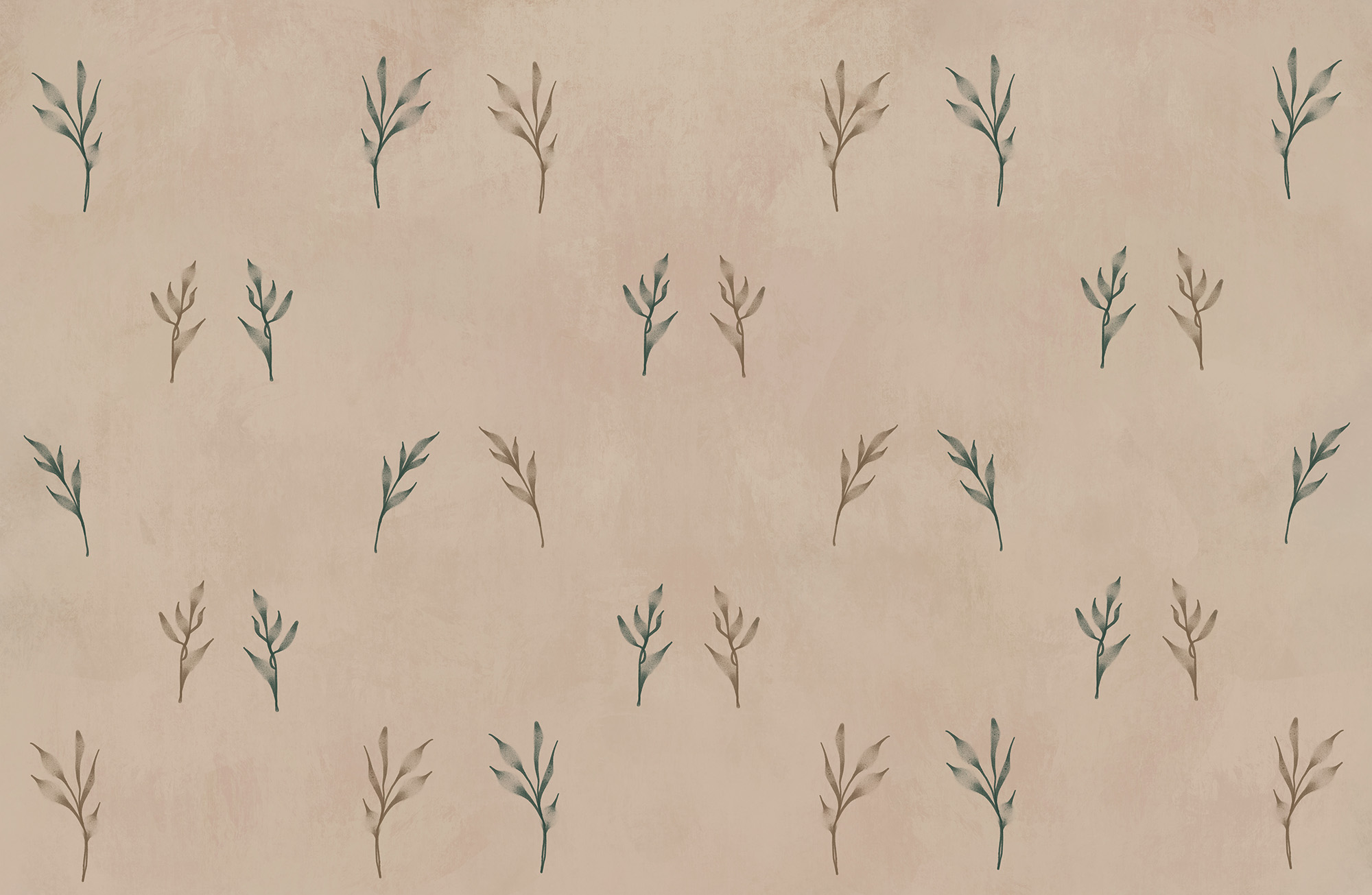 Pattern of leaves on a beige background