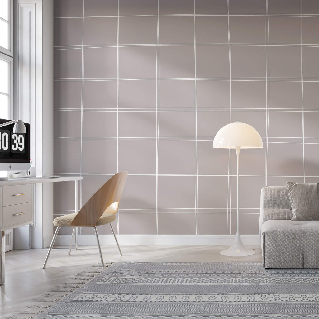 Grille grise et blanche