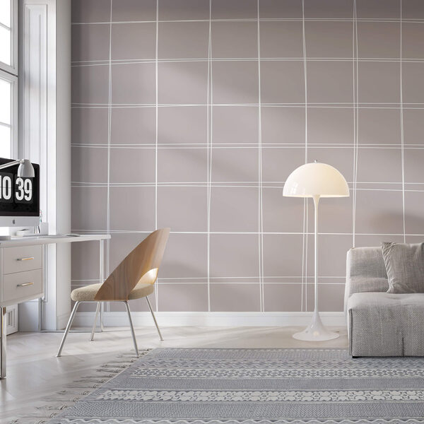 Grille grise et blanche