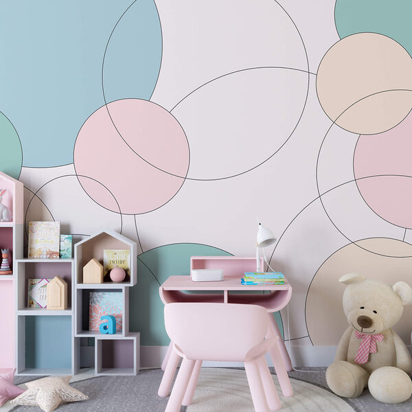 Motif de cercles et de feuilles