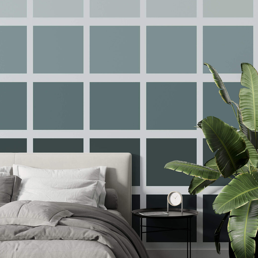 Carrés gris avec carrés noirs