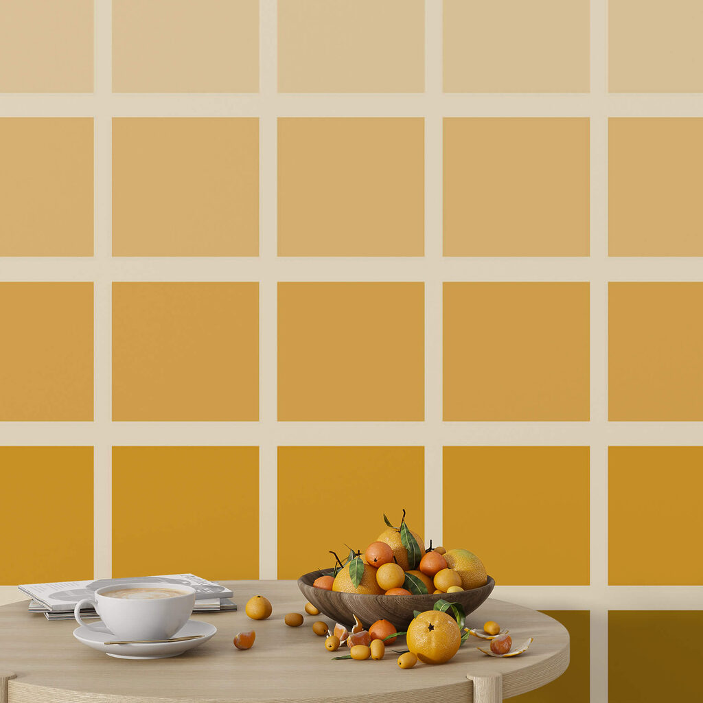 Carrés jaunes et bruns