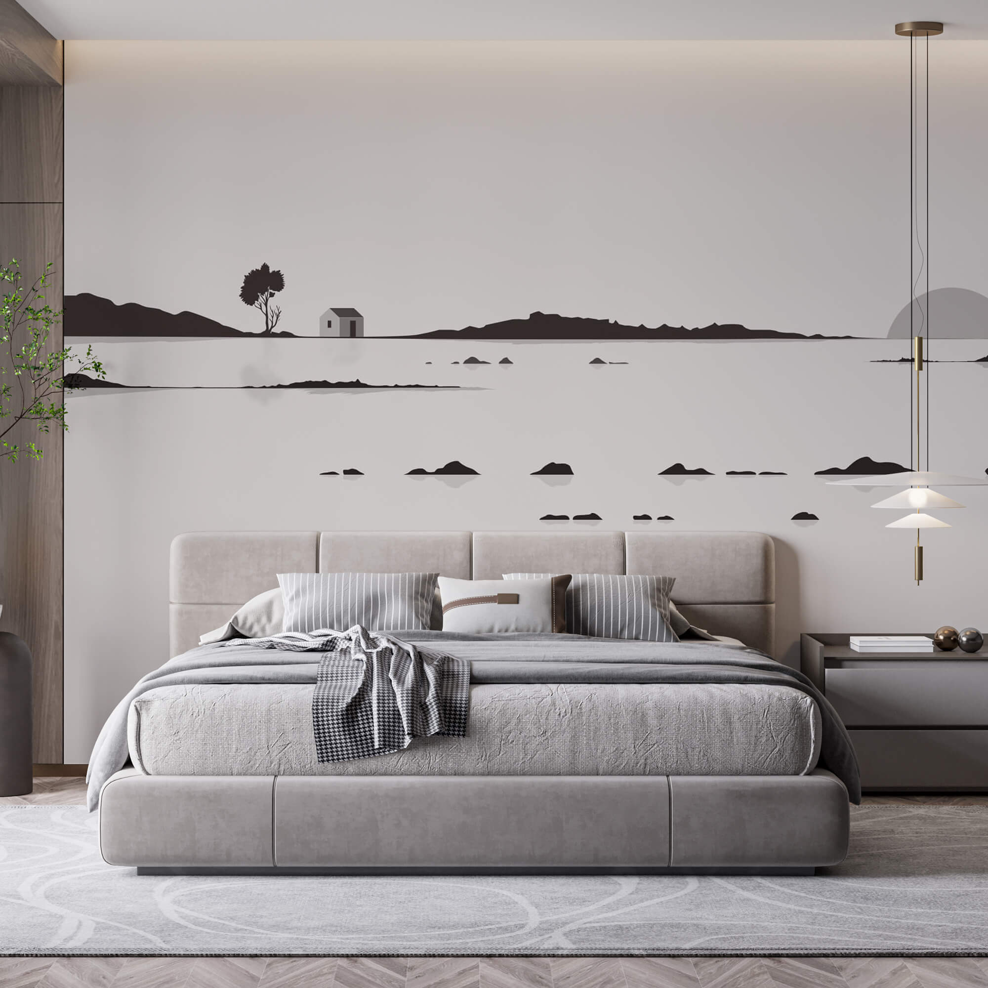 Maison au milieu d'un lac