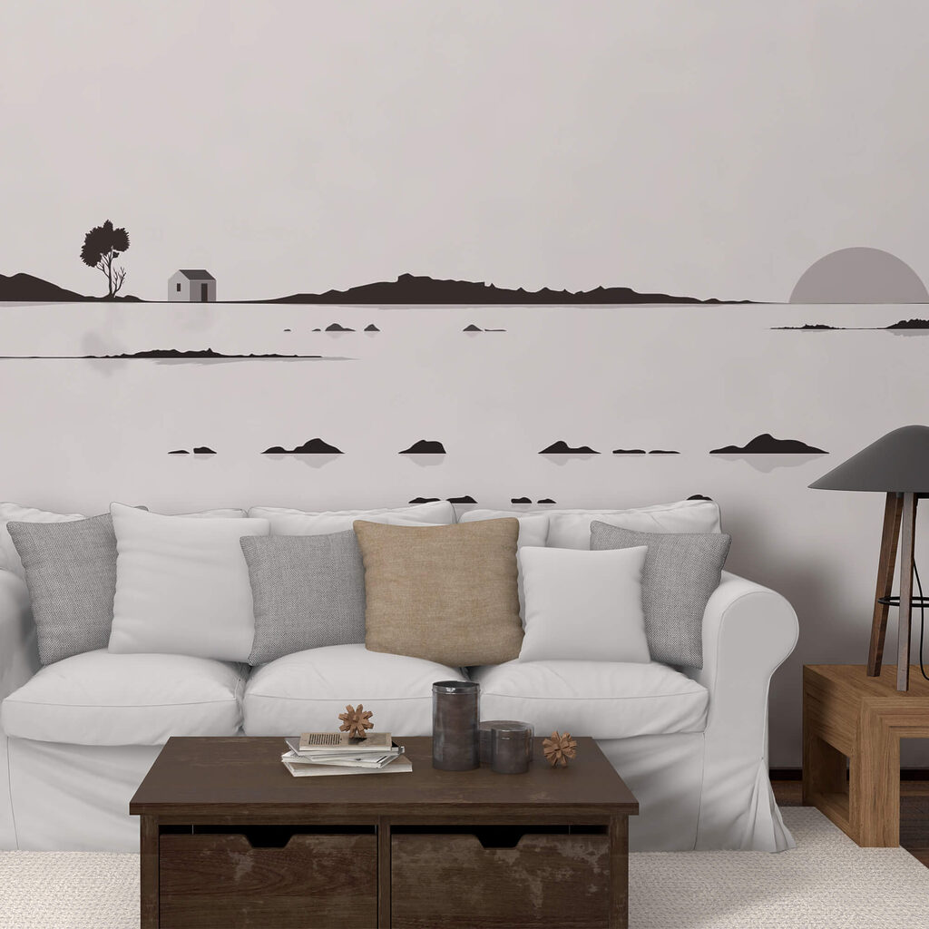 Maison au milieu d'un lac