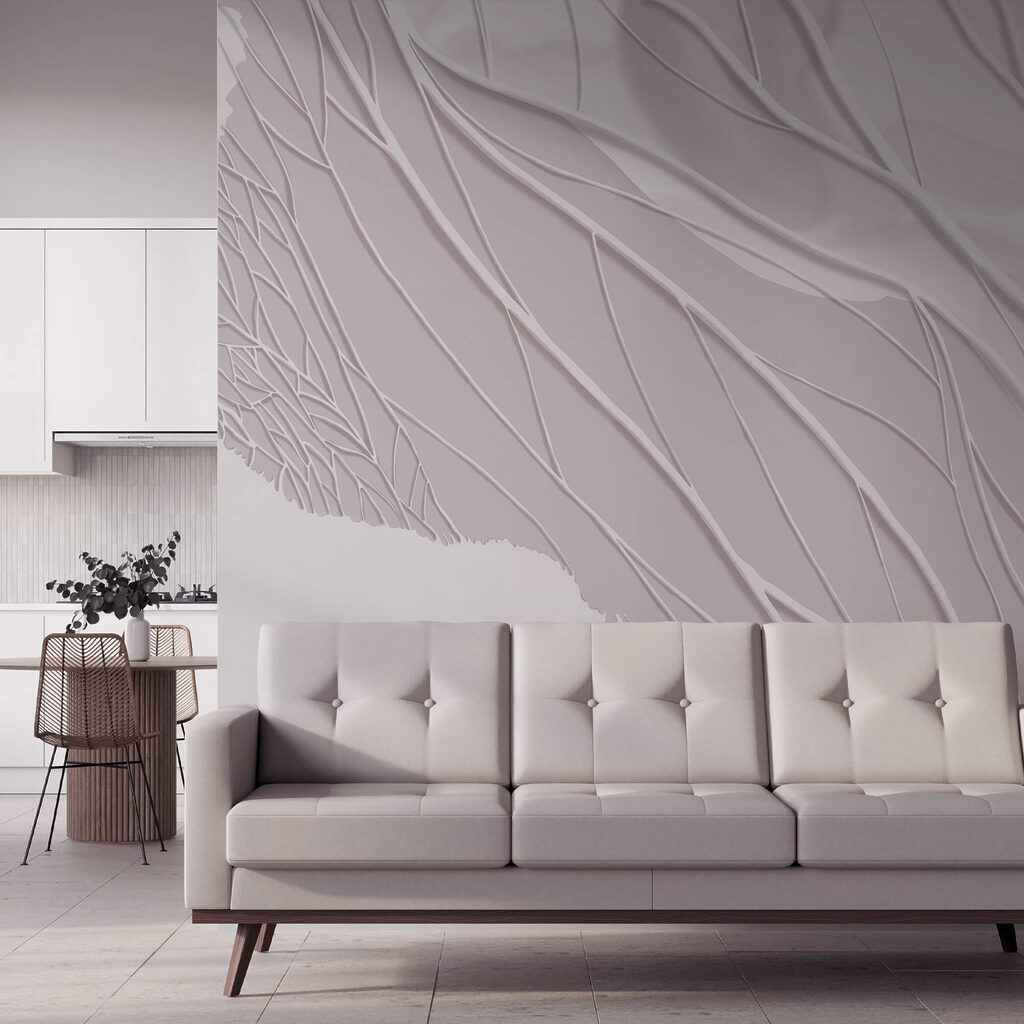 Lignes blanches sur une surface blanche