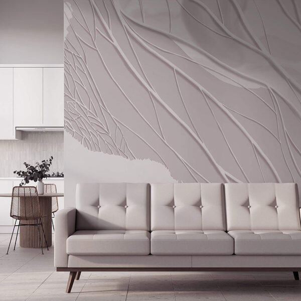 Lignes blanches sur une surface blanche