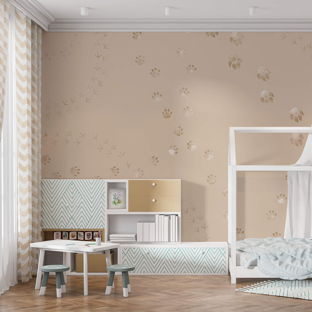 Motif d'empreintes de pattes et d'oiseaux Motif d'empreintes de pattes et d'oiseaux