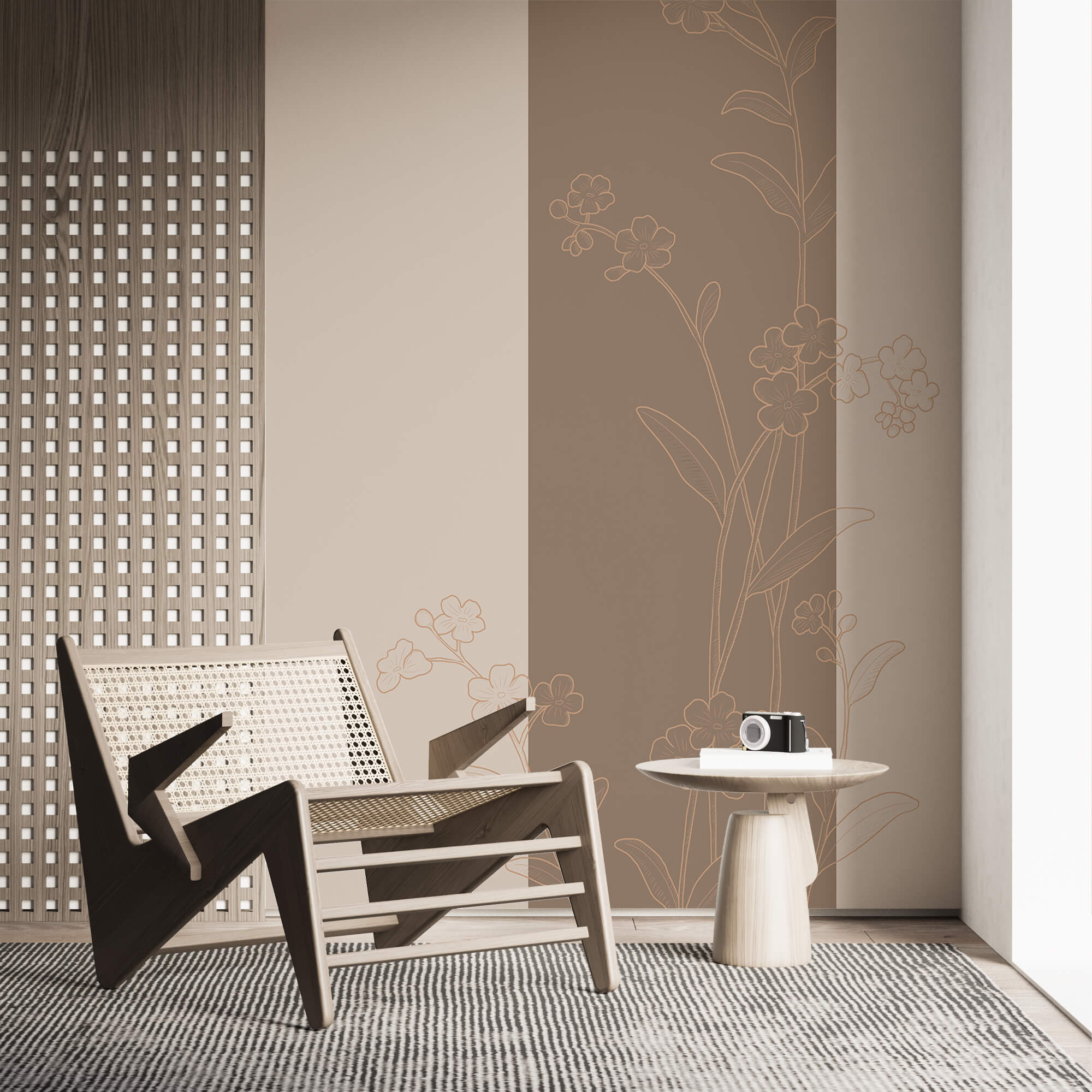 Motif floral élégant sur fond apaisant