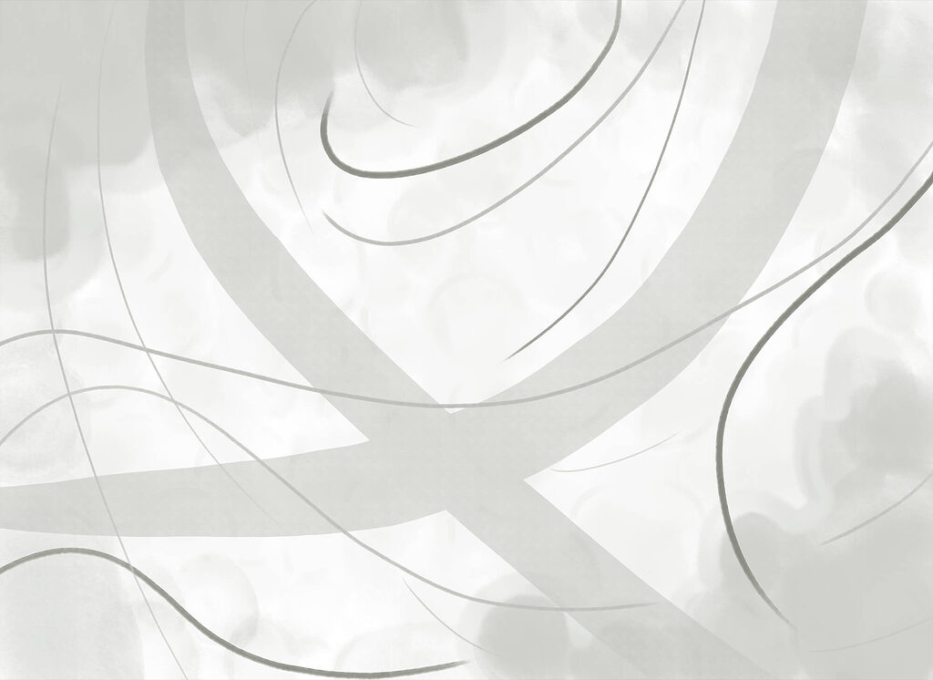 White and grey background with lines and curves