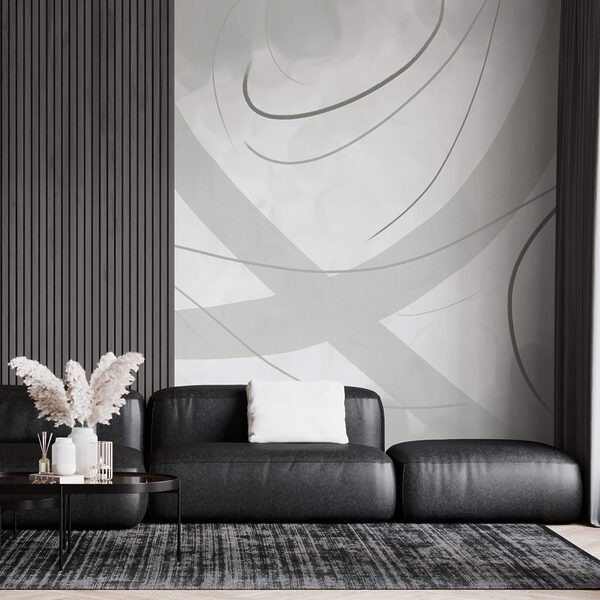 Fond blanc et gris avec des lignes et des courbes