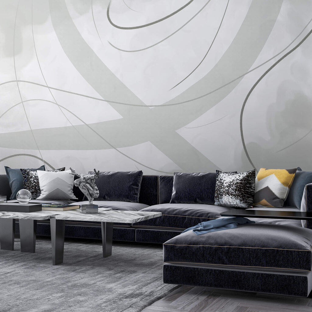 Fond blanc et gris avec des lignes et des courbes