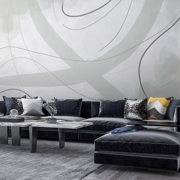 Fond blanc et gris avec des lignes et des courbes