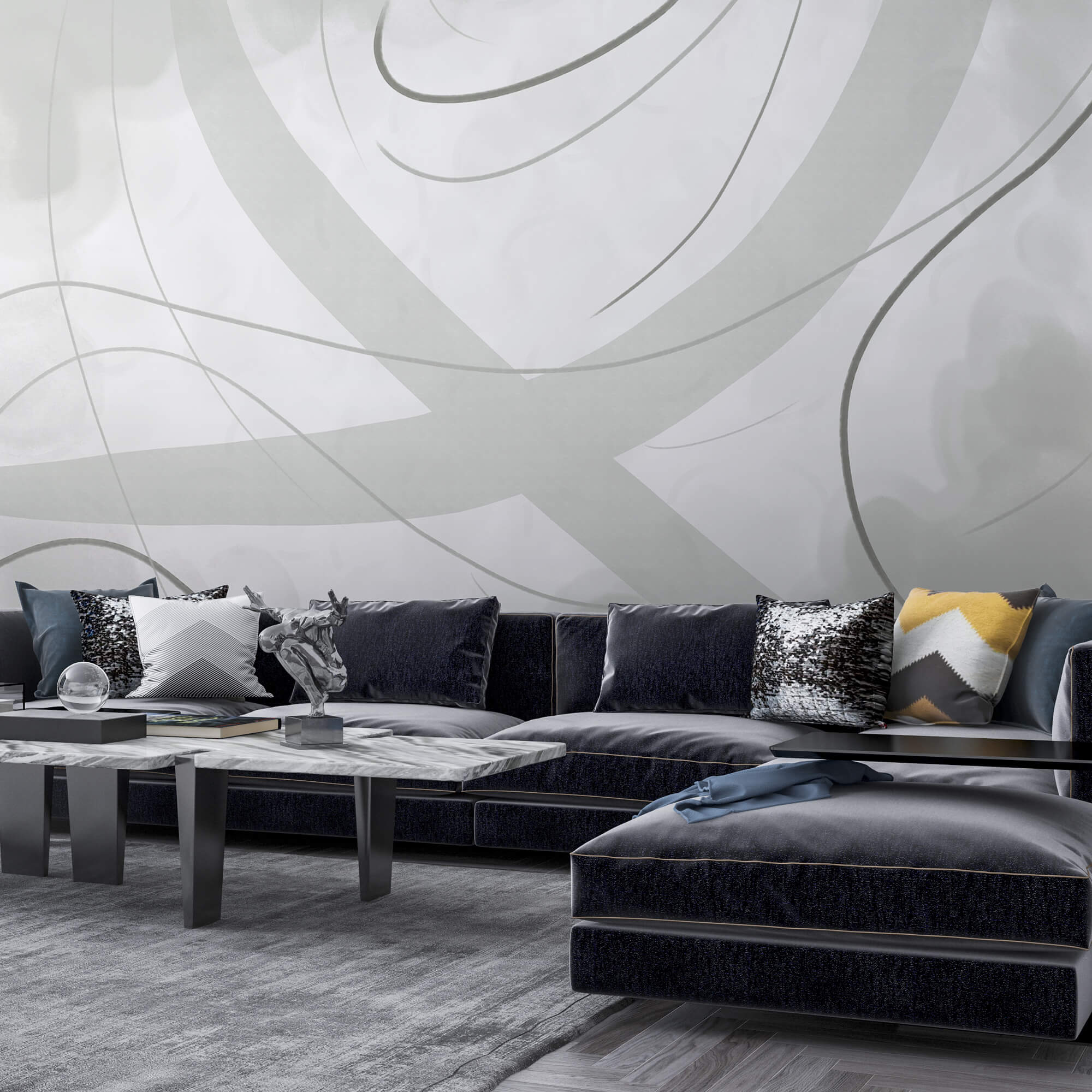 Fond blanc et gris avec des lignes et des courbes