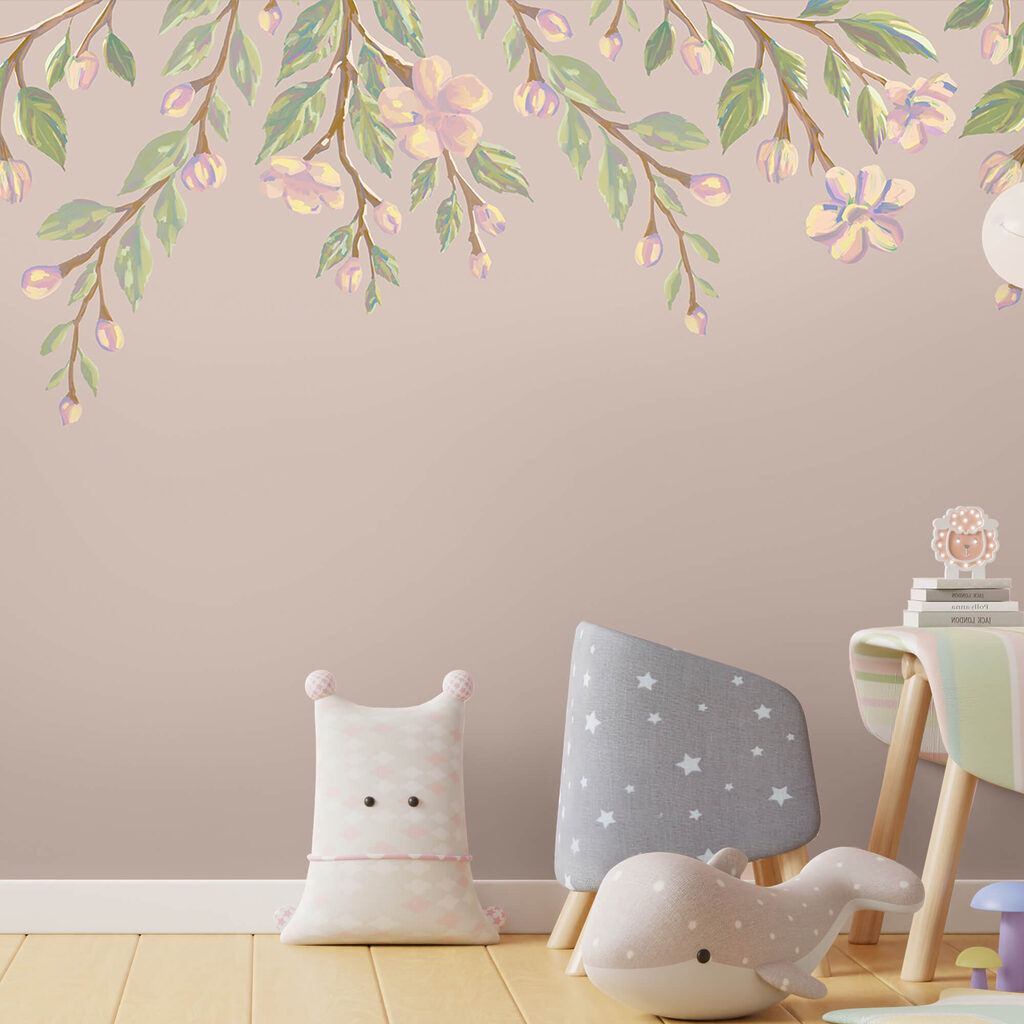 Motif floral délicat sur fond doux