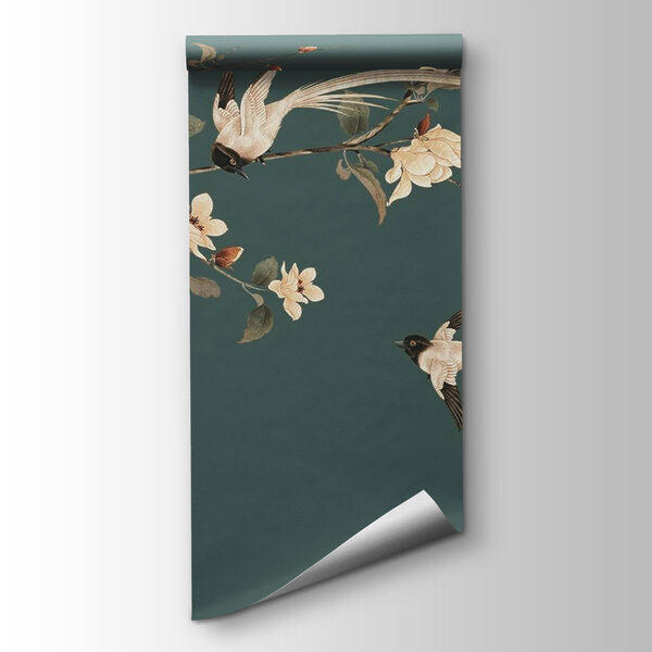 Bird on a branch with flowers