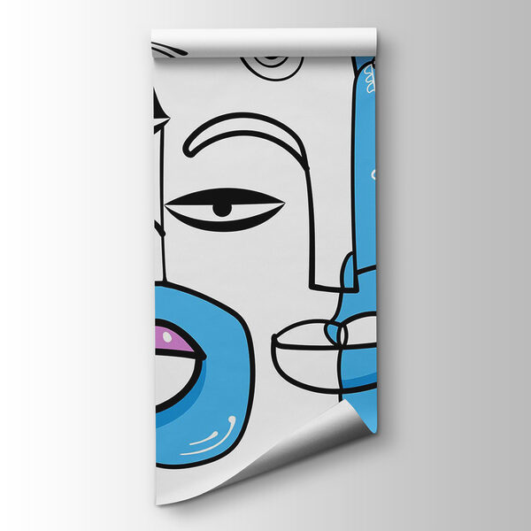 Group of faces drawn on a white background Group of faces drawn on a white background