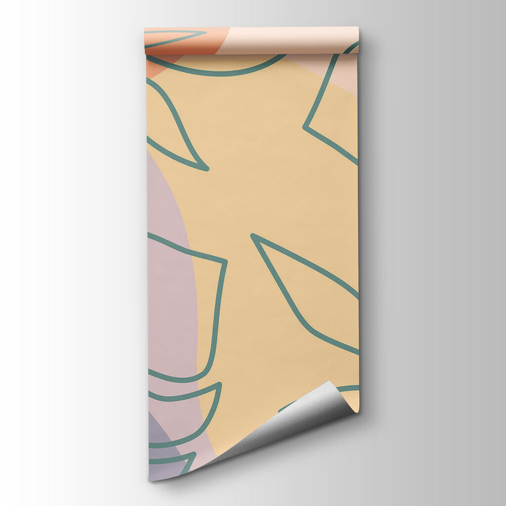 Pattern of leaves on a colorful background