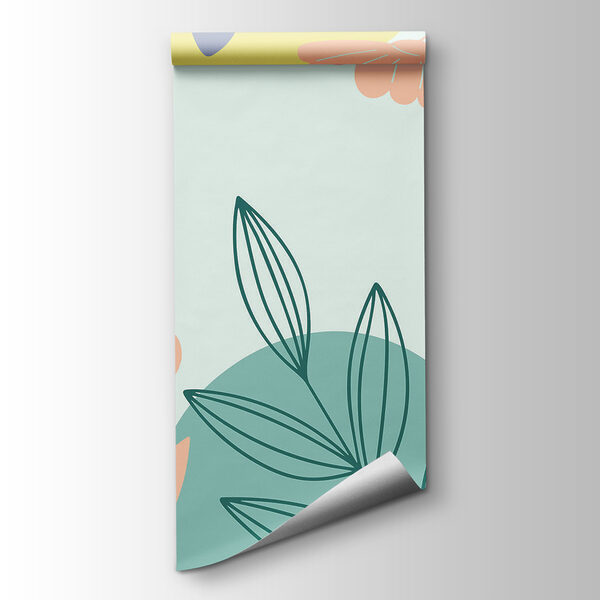 Colorful floral pattern with leaves