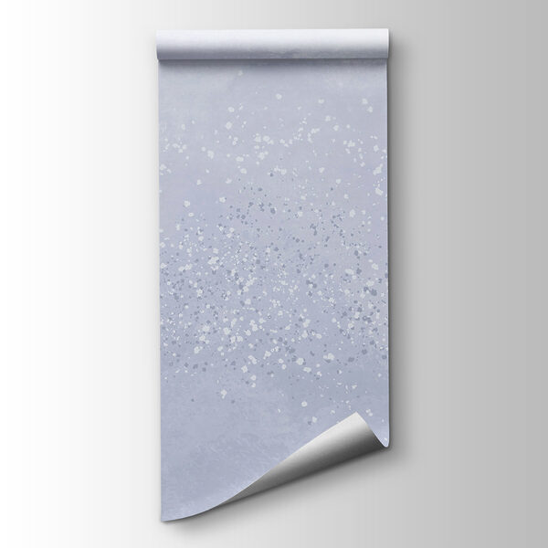 White and purple background with small specks