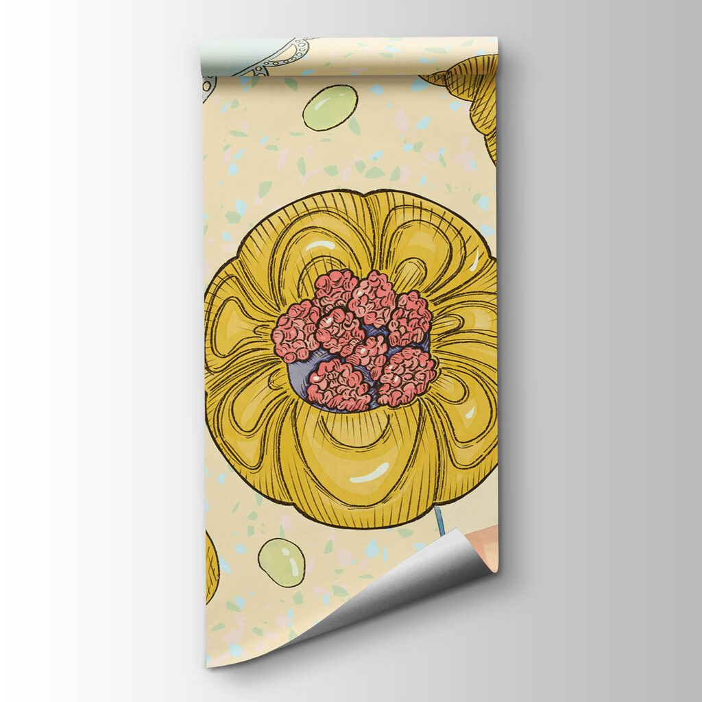 Drawing of pastries and pastries Drawing of pastries and pastries