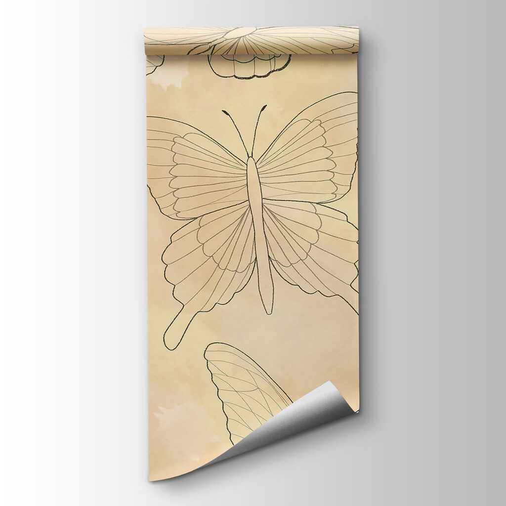 Pattern of butterflies on a beige background Pattern of butterflies on a beige background