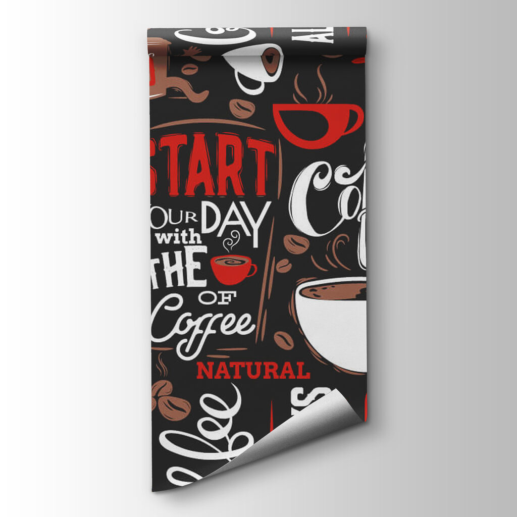 Pattern of coffee cups and coffee beans Pattern of coffee cups and coffee beans