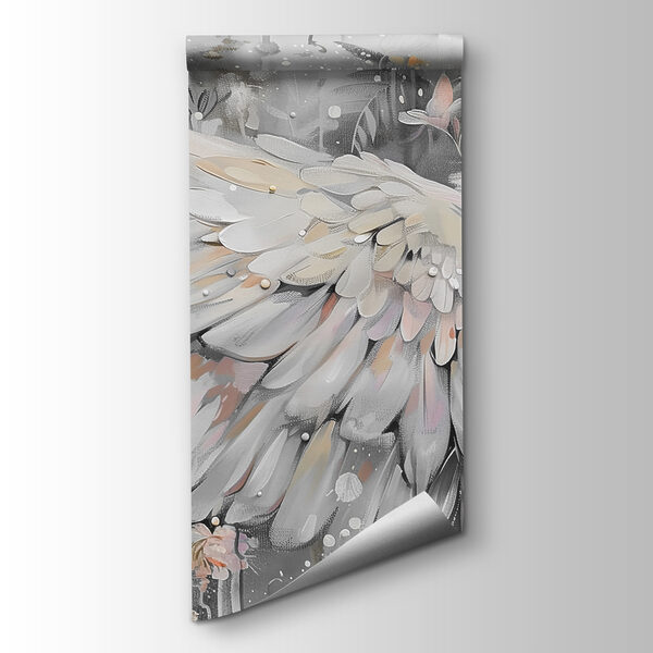 A painting of a woman with wings and flowers A painting of a woman with wings and flowers