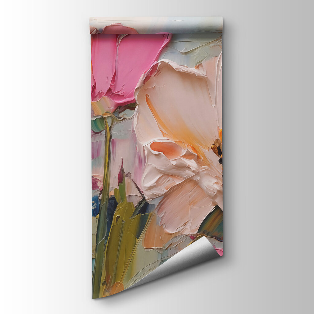 Painting of flowers on a canvas Painting of flowers on a canvas