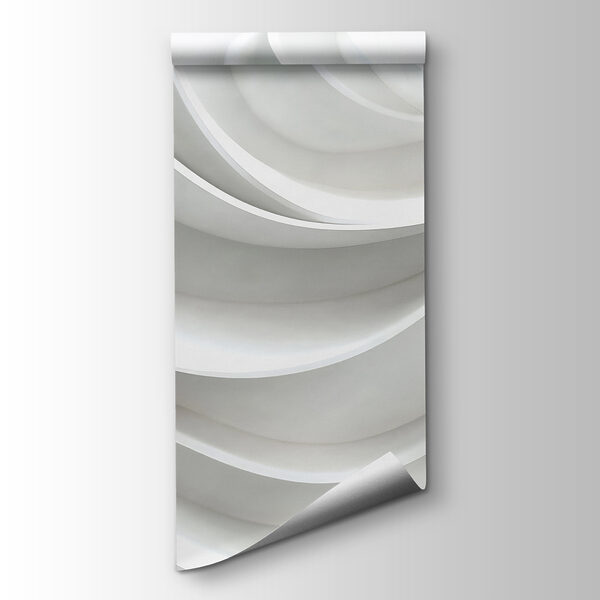 White wall with curved lines