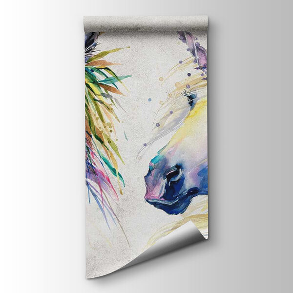 Couple of horses with flowers on their heads